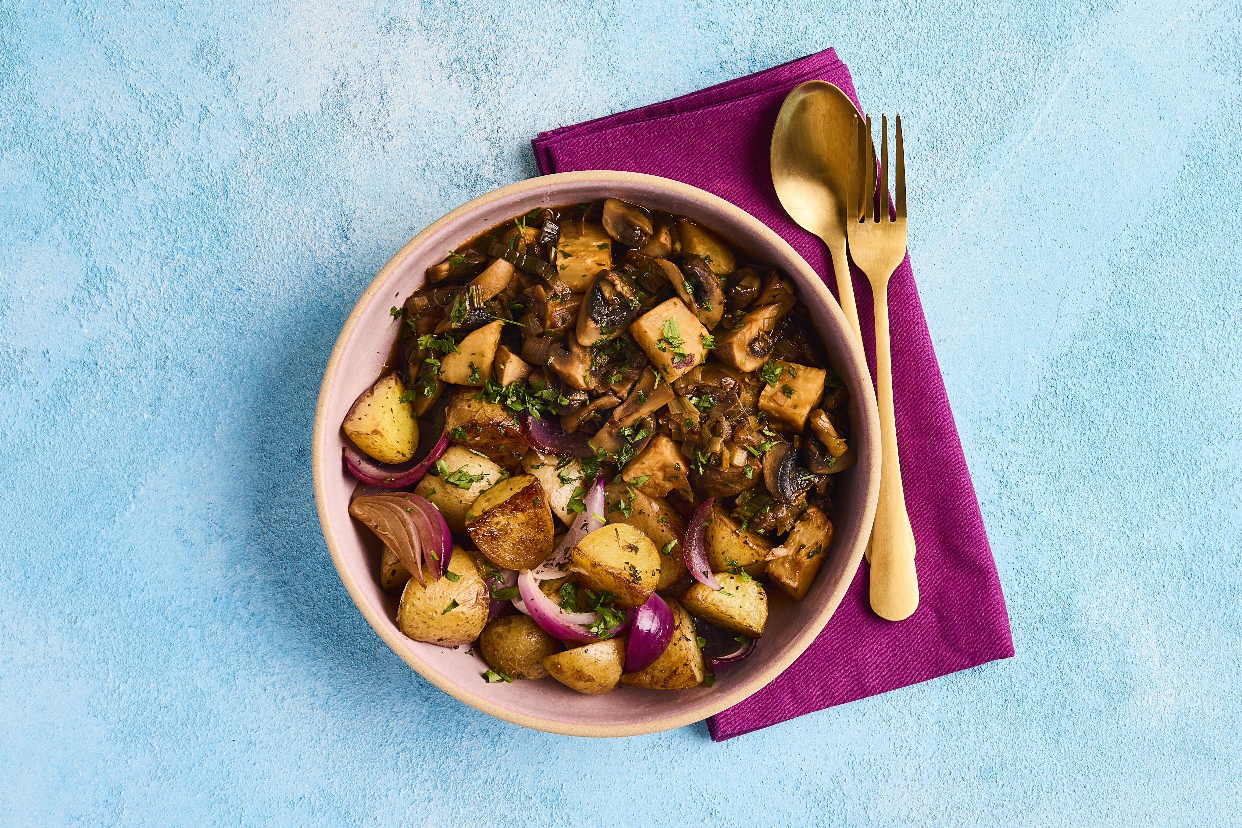 Cosy mushroom & celeriac stew