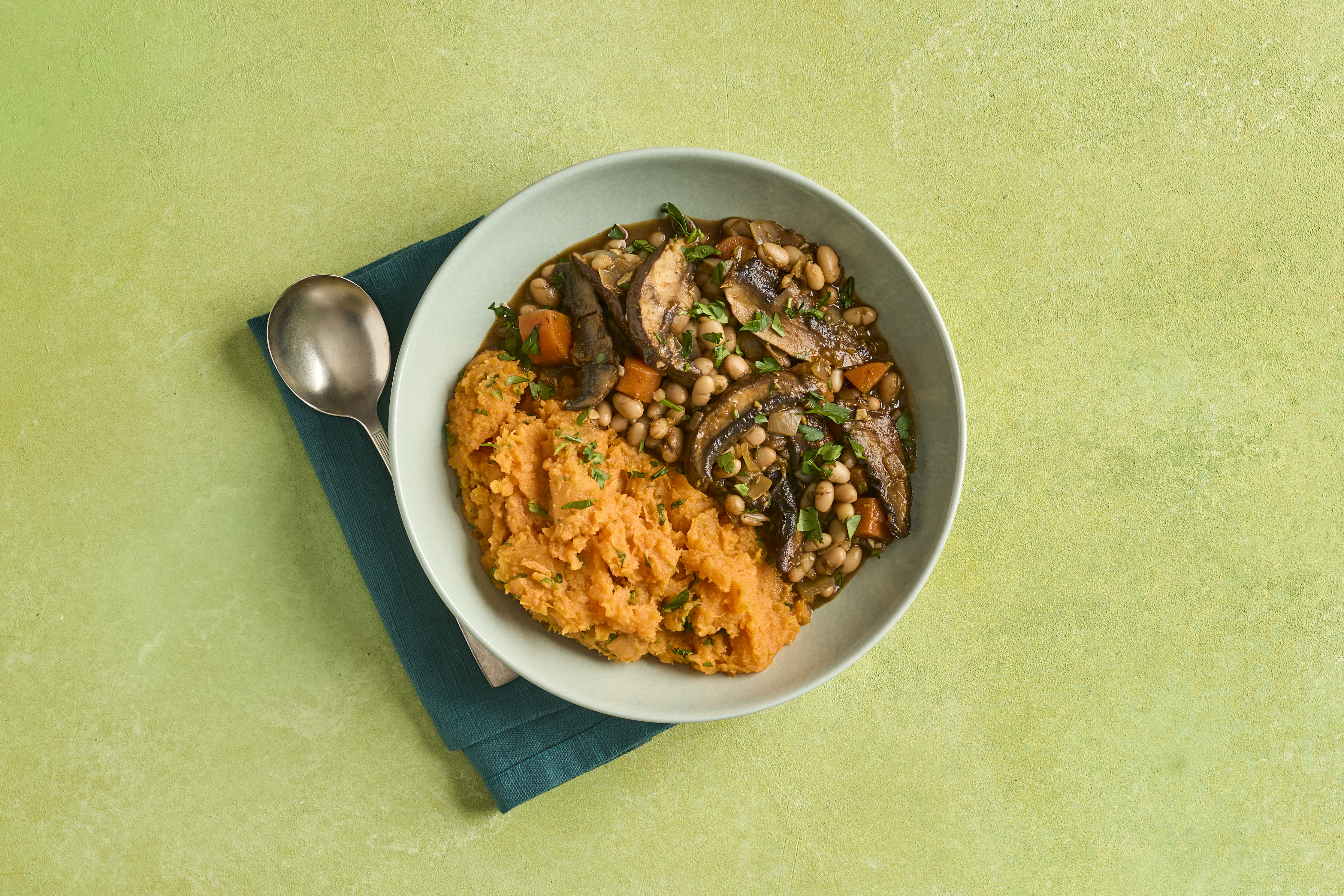 Herby mushroom & bean casserole