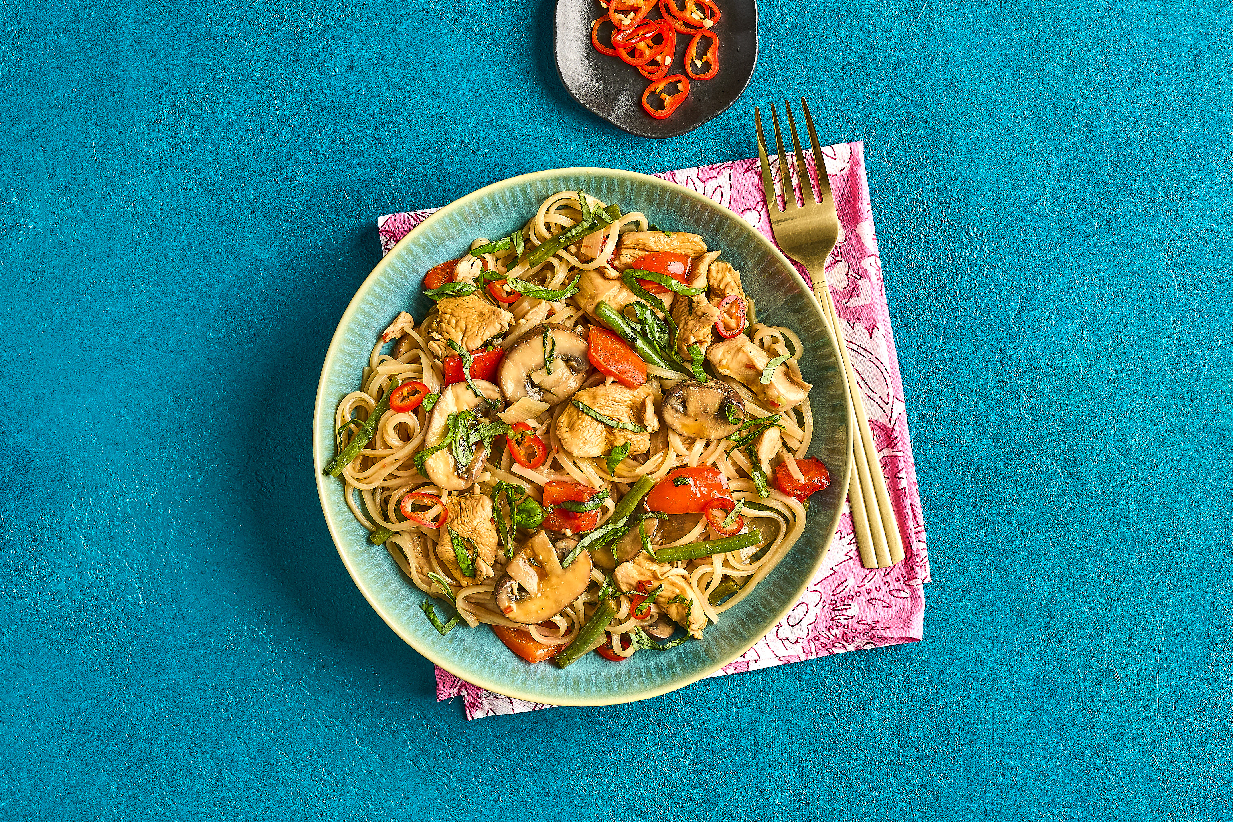 Korean-style chicken noodles