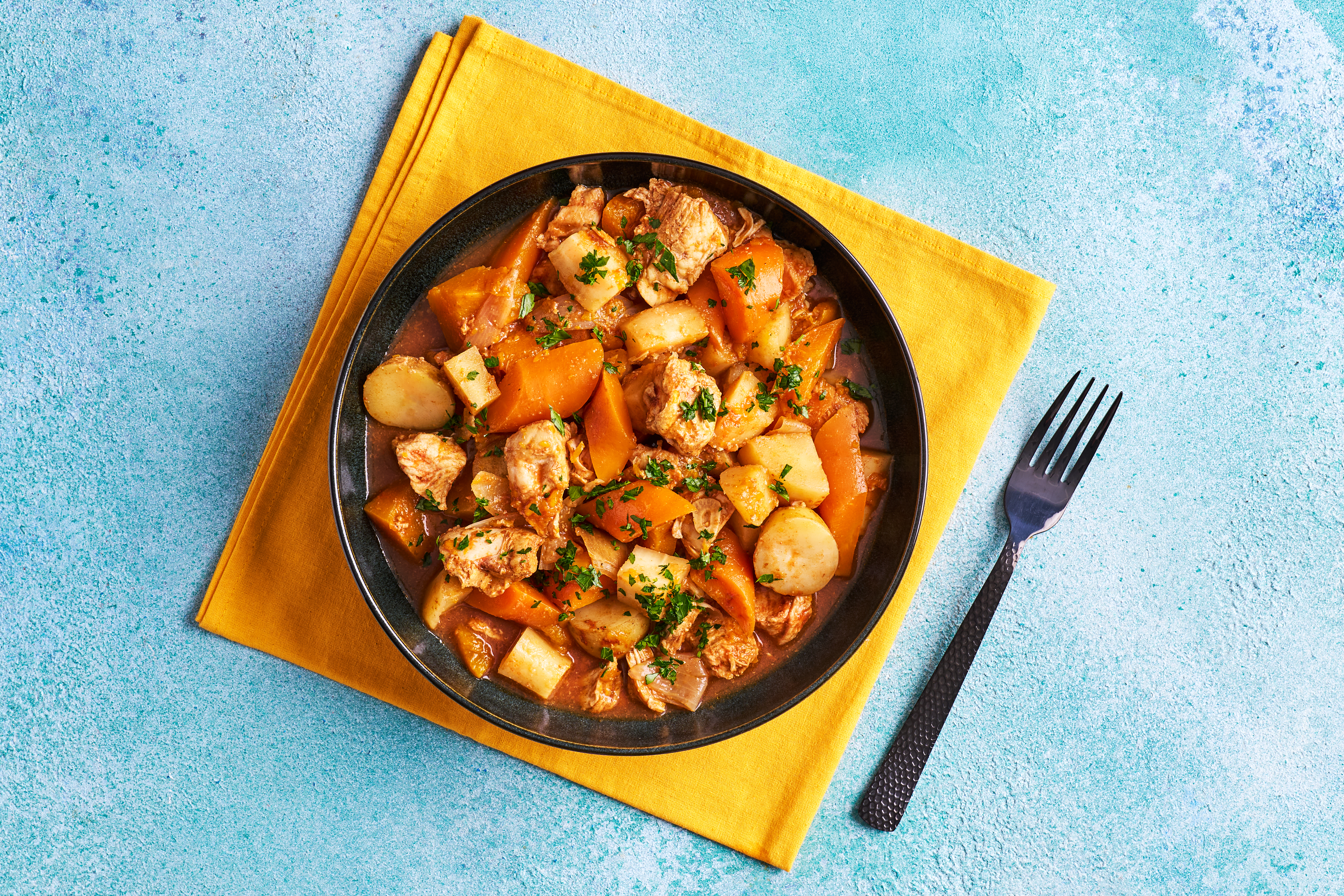 Slow-cooker chicken & root veg casserole