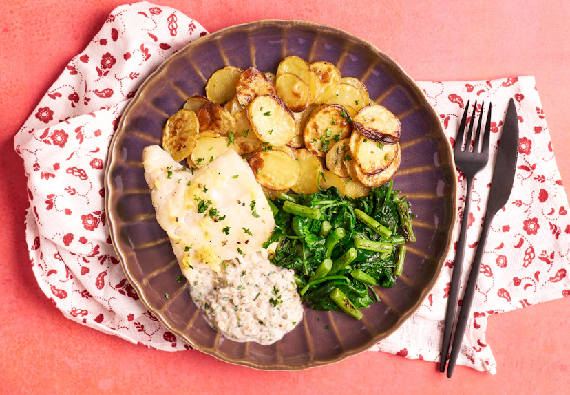 A sprinkle of lemon zest gets cod fillets singing – but why stop there, when you can smother them in a creamy shallot and caper sauce and really hit those high notes?! Serve with roasted baby spuds and sautéed green beans and spinach, and you’ve got a real hit on your hands.