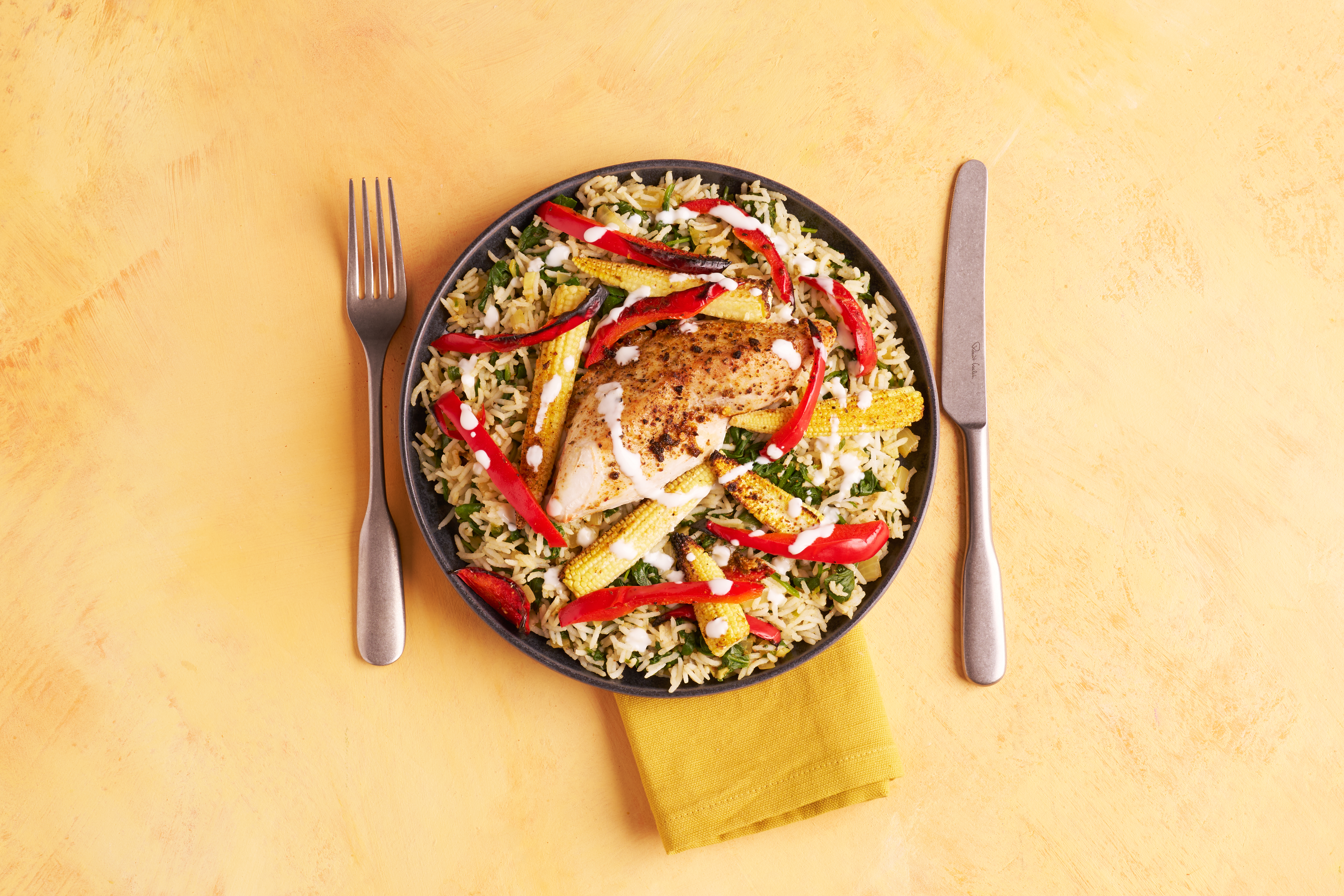 Brazilian-spiced chicken with arroz verde