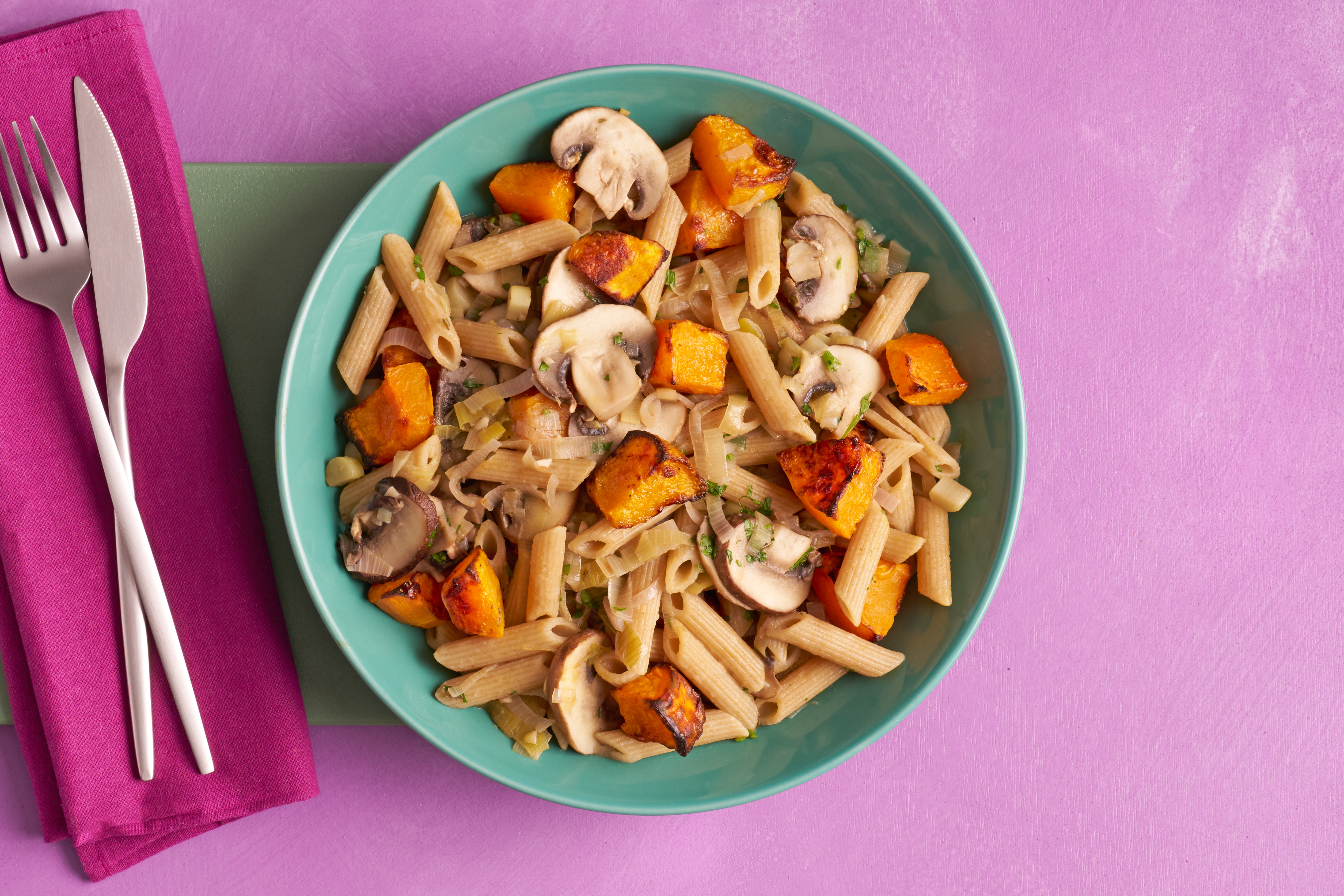 Comfort-food mushroom & butternut pasta