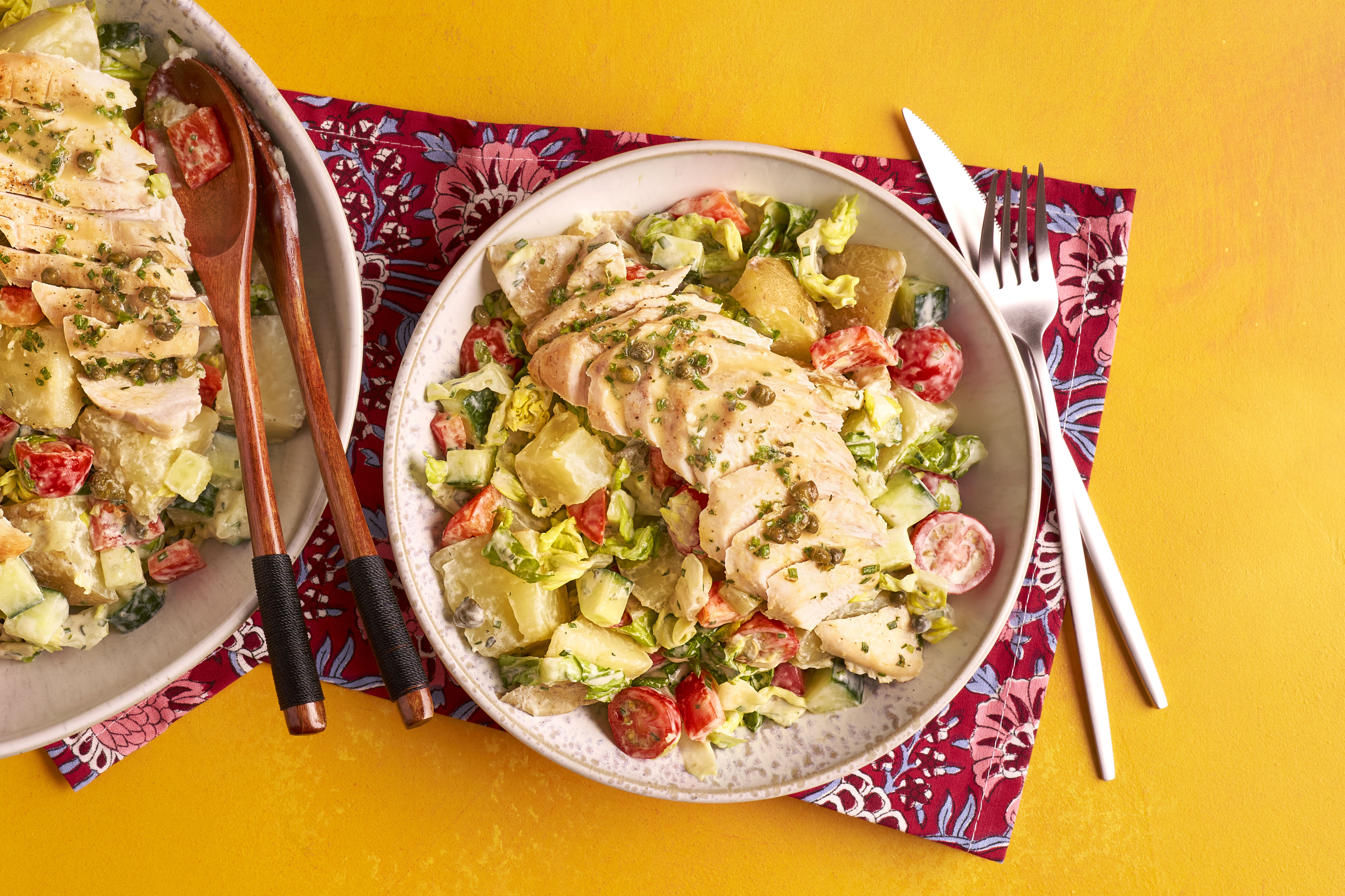 Garlic & thyme chicken with warm potato salad
