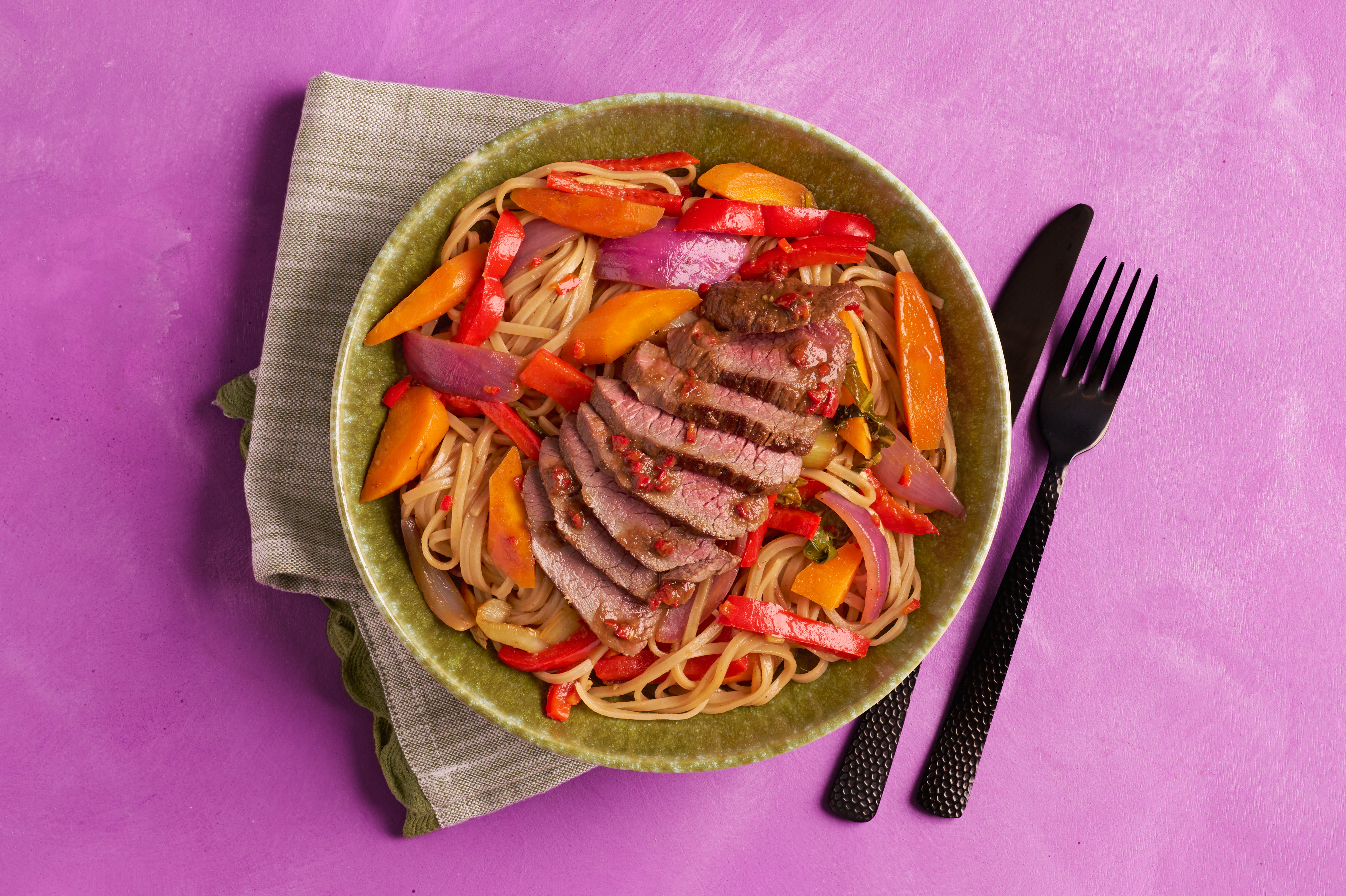 Va-va-venison noodles with chilli & ginger 