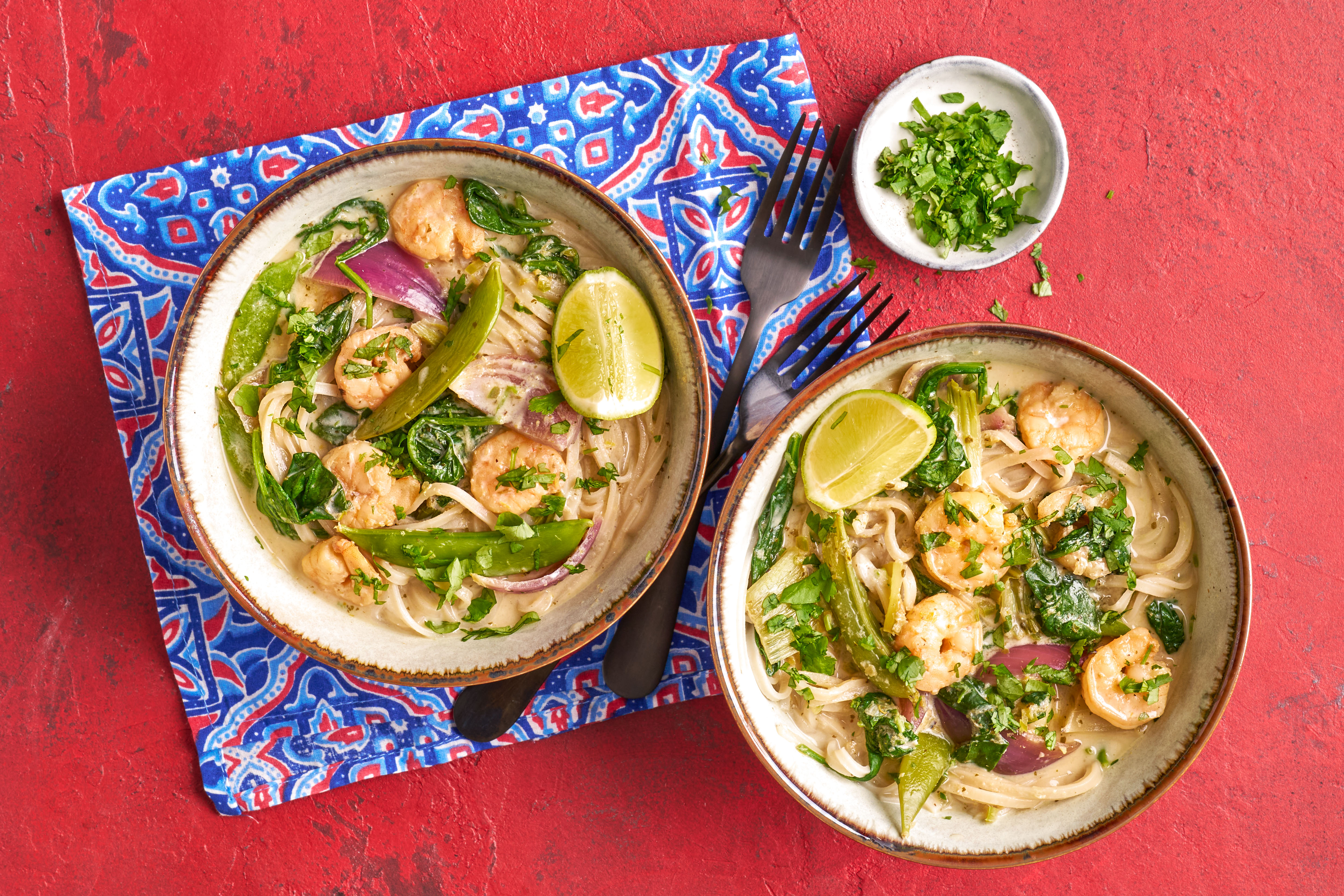 Zippy green Thai prawn & noodle goodness bowl