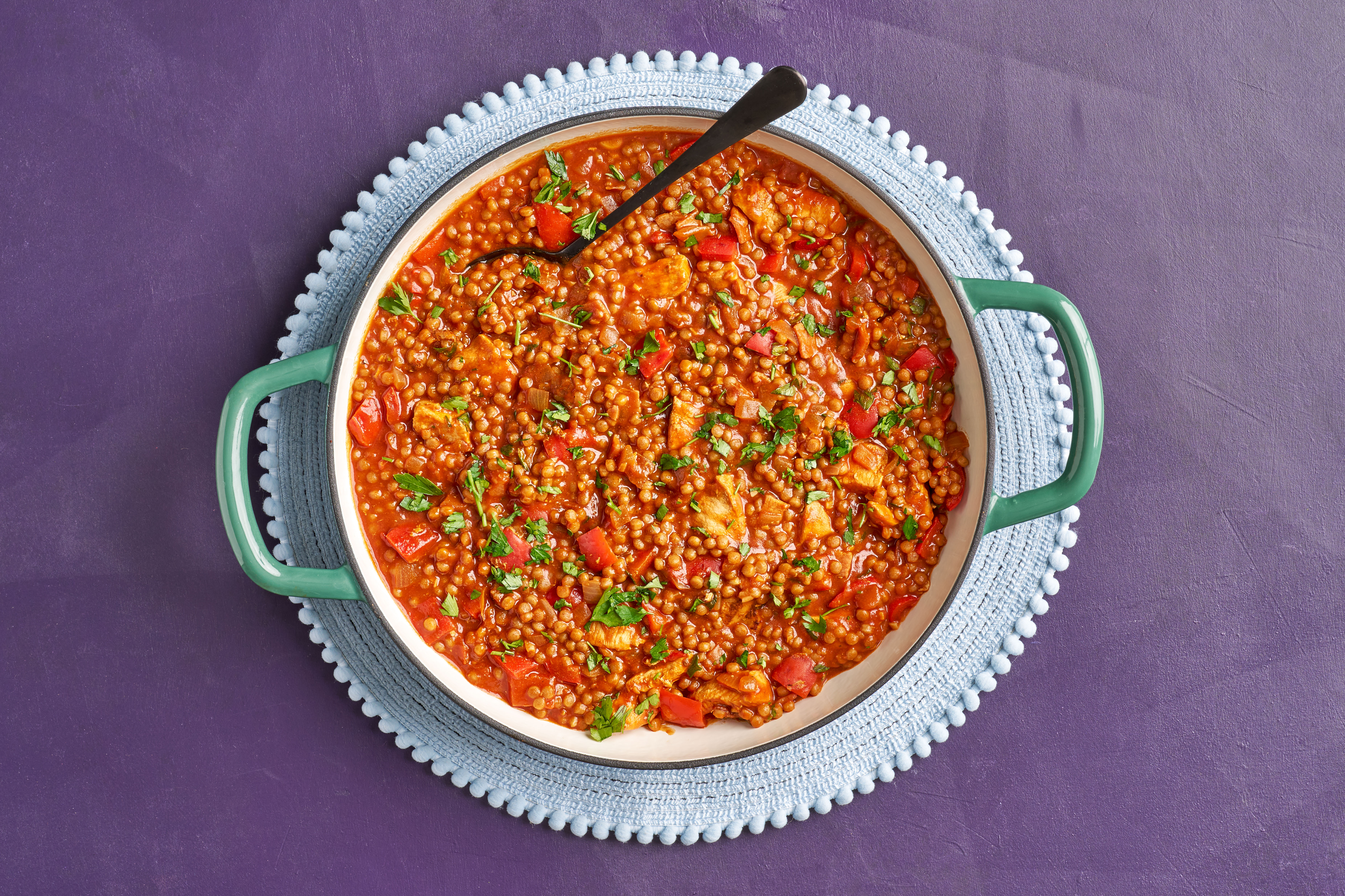 One-pot hunter’s chicken & giant couscous 